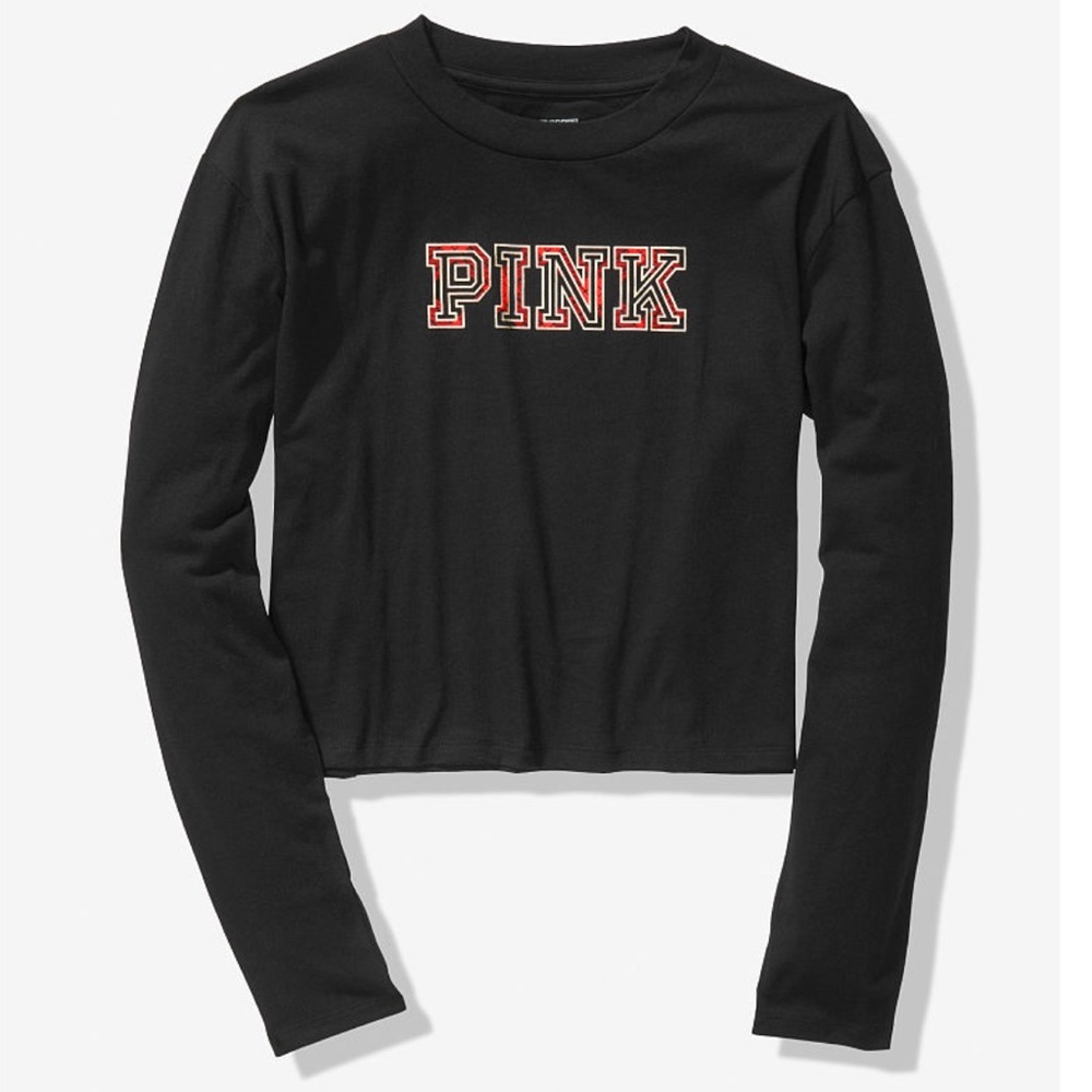 🆕 PINK LONG SLEEVE CROP TEE, NWT